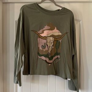 Ariat Olive Boxy Crop Tee